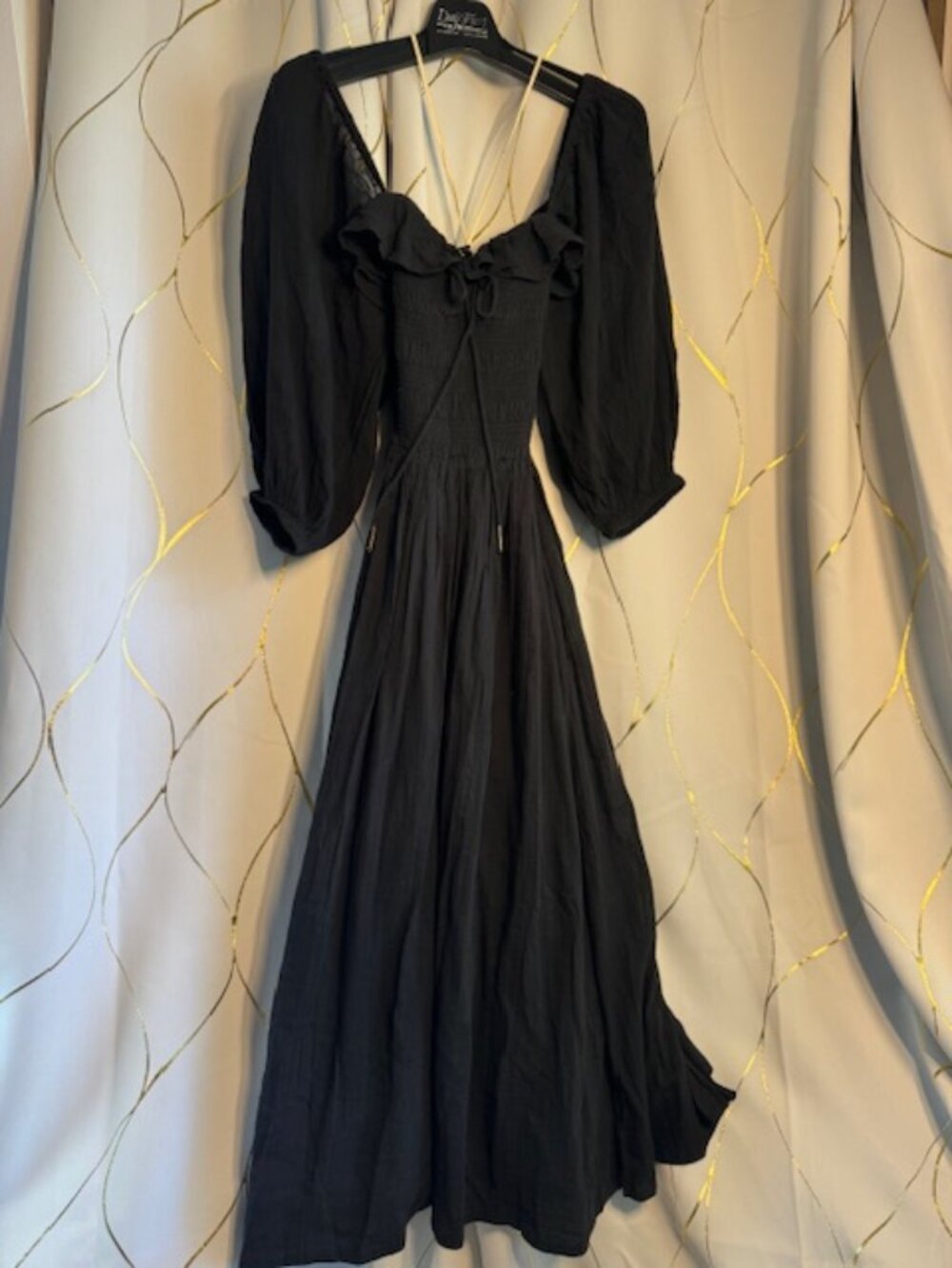Free People free-est Oasis Midi Dress Black Size L NWT